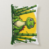 Schattige Cartoon Dinosaur met Bamboe Accent Kussen (Voorkant(Verticaal))