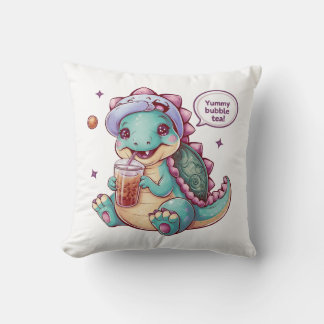 Schattige Cartoon Dinosaurus: Gezellig, Kawaii Vib Kussen