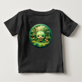 Schattige Cartoon Dinosaurus in Bamboebos (Achterkant)