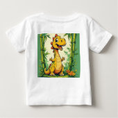 Schattige Cartoon dinosaurus in weelderig groen Oe (Achterkant)