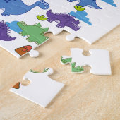 Schattige Cartoon-dinosaurussen Legpuzzel (Zijkant)