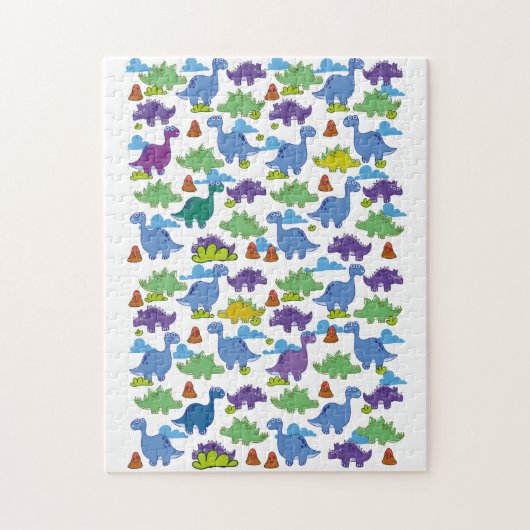 Schattige Cartoon-dinosaurussen Legpuzzel (Verticaal)
