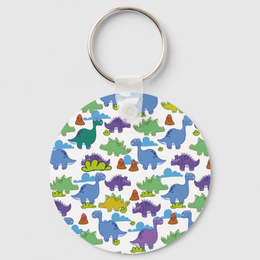 Schattige Cartoon-dinosaurussen Sleutelhanger (Voorkant)