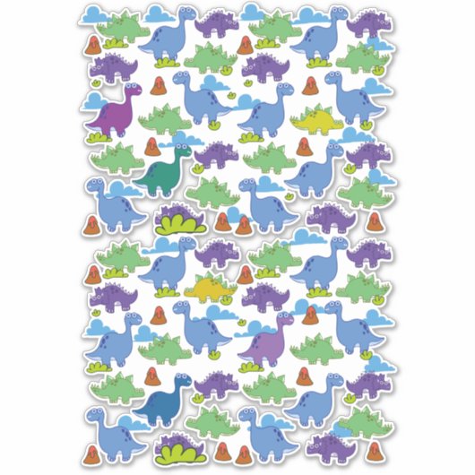 Schattige Cartoon-dinosaurussen Sticker (Voorkant)