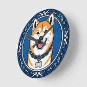 Schattige Cartoon Dog Illustratie Ronde Klok (Hoek)