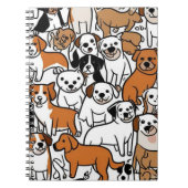 Schattige Cartoon Dog Pattern Notitieboek (Voorkant)