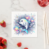 Schattige Cartoon Dolfijn Baby shower Servet (Insitu)