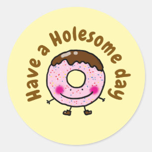 Schattige Cartoon Donut, Heb Een Gat-in-het-Hart D Ronde Sticker