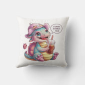 Schattige Cartoon Dragon: Gezellig, Kawaii Vibes Kussen (Achterkant)