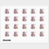 Schattige Cartoon Dragon: Gezellig, Kawaii Vibes Ronde Sticker (Vel)