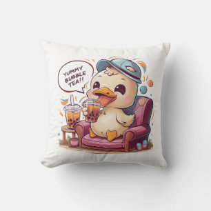 Schattige Cartoon Duck: Gezellig, Kawaii Vibes Kussen
