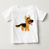 Schattige Cartoon Duits Herder Hond Baby T-shirt (Voorkant)