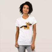 Schattige Cartoon Duits Herder Hond Vrouwen T-shir T-shirt (Voorkant volledig)