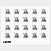 Schattige Cartoon Eagle: Gezellig, Kawaii Vibes Ronde Sticker (Vel)