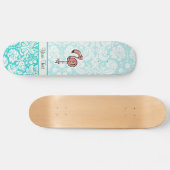 Schattige Cartoon Flamingo Skateboard (Horizontaal)