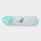 Schattige Cartoon Flamingo Skateboard (Horizontaal)