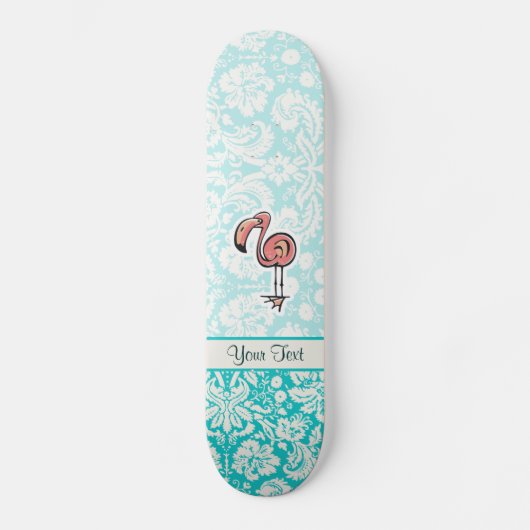 Schattige Cartoon Flamingo Skateboard (Voorkant)