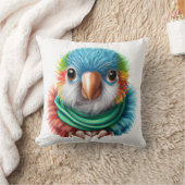 Schattige Cartoon Fluffy Happy Baby Parrot Foto P Kussen (Deken)