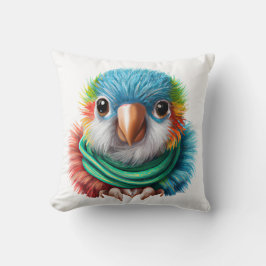 Schattige Cartoon Fluffy Happy Baby Parrot Foto P Kussen