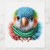 Schattige Cartoon Fluffy Happy Baby Wijn Etiket (Enkel label)