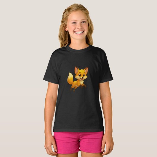 Schattige Cartoon Fox Illustration – Schattigee sp T-shirt (Voorkant volledig)