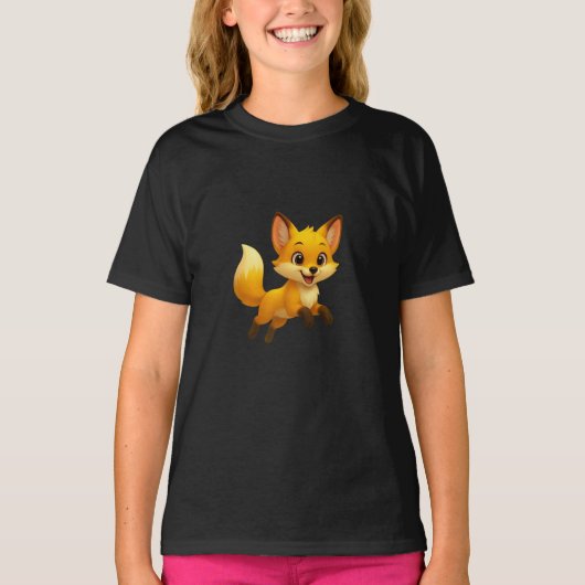 Schattige Cartoon Fox Illustration – Schattigee sp T-shirt (Voorkant)