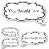 Schattige Cartoon Gedachtestreep Voeg Je Gedachte  Sticker (Voorkant)