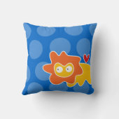 Schattige Cartoon Geel Leeuw Liefde Hart Leuk Stip Kussen (Achterkant)