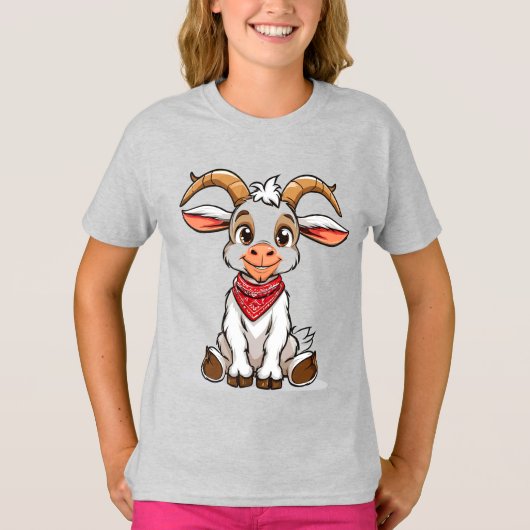 Schattige Cartoon Geit T-shirt (Voorkant)