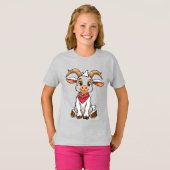 Schattige Cartoon Geit T-shirt (Voorkant volledig)
