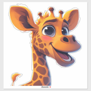 Schattige Cartoon-giraf die vrolijk staat Sticker