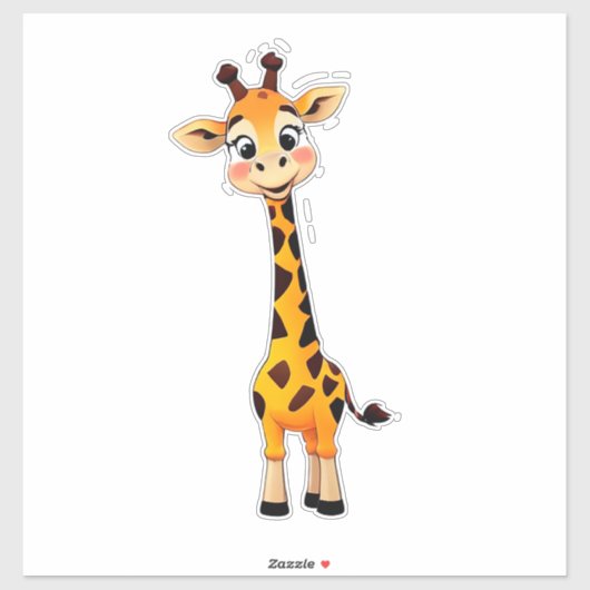 Schattige Cartoon Giraf Sticker (Vel)