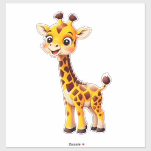 Schattige Cartoon Giraf Sticker