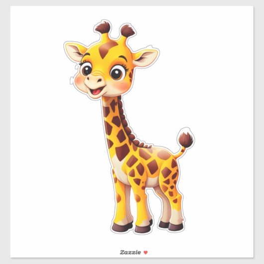 Schattige Cartoon Giraf Sticker (Vel)