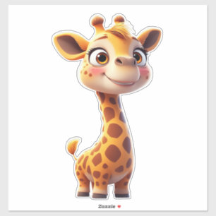 Schattige Cartoon-giraf Stoet Opgewekt Sticker