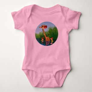 Schattige Cartoon-giraffe en eendjes Baby Creeper Romper