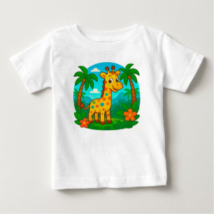 Schattige Cartoon-giraffe in een Tropisch Landscha