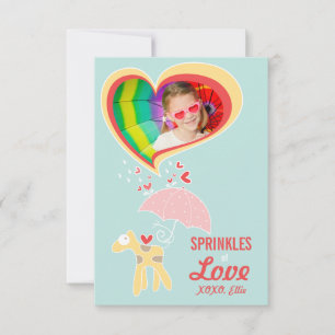 Schattige Cartoon Giraffe Klaslokaal Kind Valentij Kaart