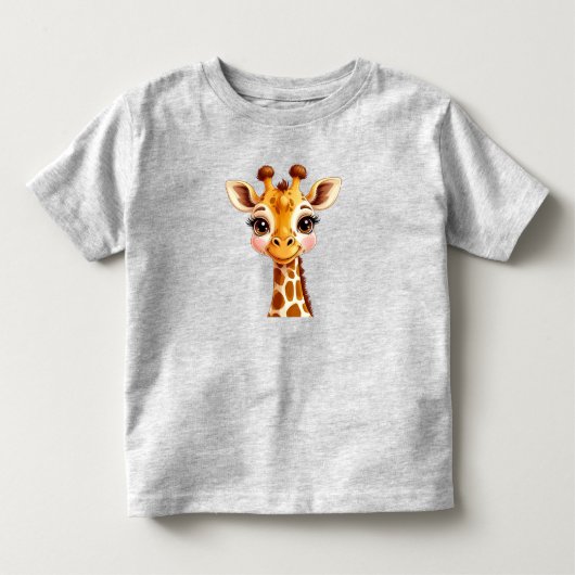 Schattige Cartoon Giraffe Lachend Kinder Shirts (Voorkant)