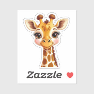 Schattige Cartoon Giraffe Lachend Sticker