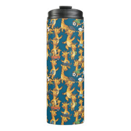 Schattige Cartoon Giraffe Rollen Naadloos Patroon  Thermosbeker