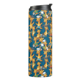 Schattige Cartoon Giraffe Rollen Naadloos Patroon Thermosbeker