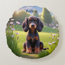 Schattige Cartoon Gordon Setter Puppy