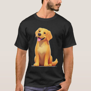 Schattige Cartoon Goud Retriever Puppy T-shirt