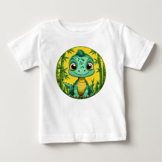 Schattige Cartoon Groene Dinosaurus (Voorkant)