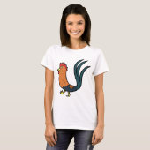 Schattige Cartoon Haan T-shirt (Voorkant volledig)
