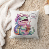 Schattige Cartoon hagedis: Gezellig, Kawaii Vibes Kussen (Deken)