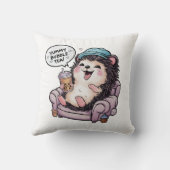 Schattige Cartoon Hedgehog: Gezellig, Kawaii Vibes Kussen (Achterkant)