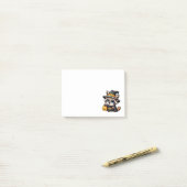 Schattige cartoon heksenwasbeer post-it® notes (Op bureau)