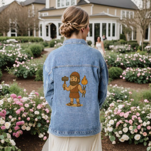 Schattige Cartoon Hermes Griekse Mythologie Denim Jacket
